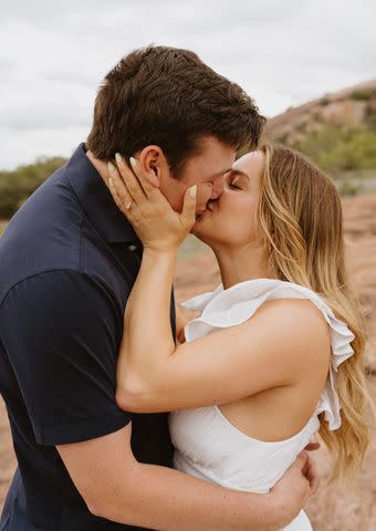 <p>Grace Johnson with Grace J Photo LLC</p> McKenna Kelley and her fiancé Braden Doughty