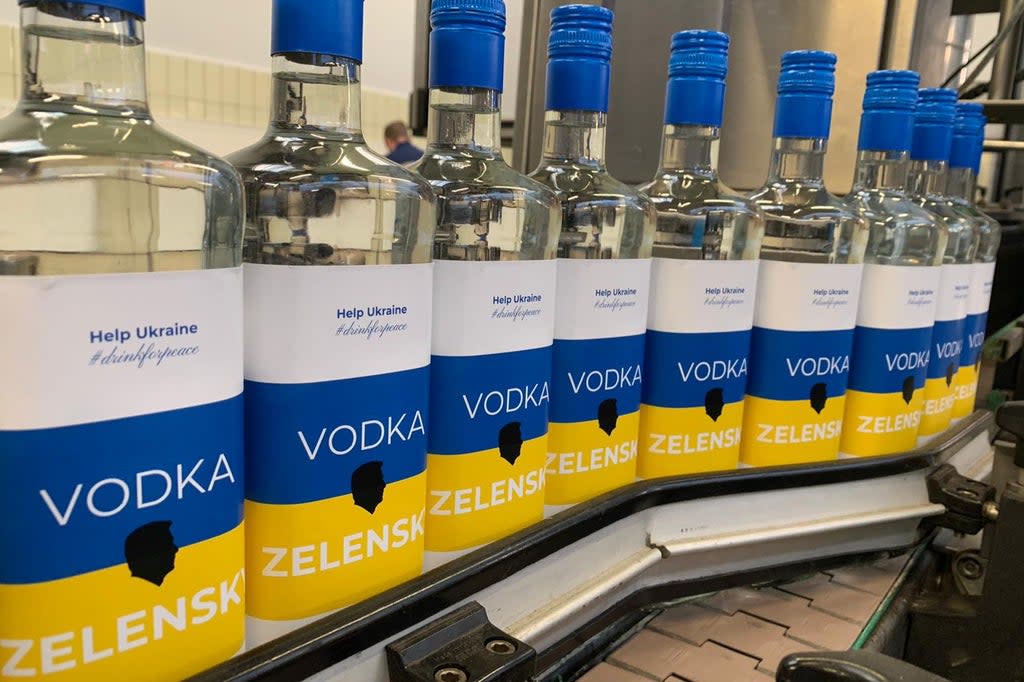 The vodka was launched today in the UK (Katy Thompson/vodka Zelensky)