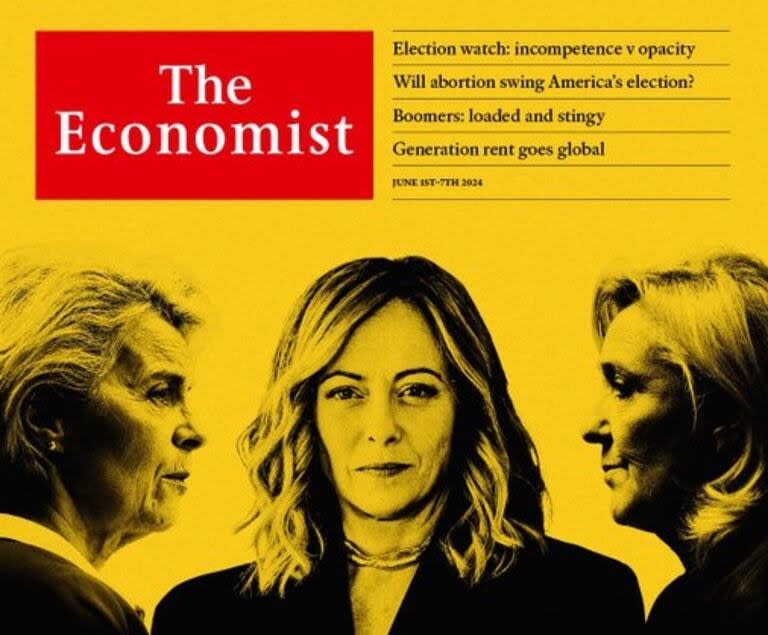 Ursula von der Leyen, Meloni y Marine Le Pen en la portada de The Economist