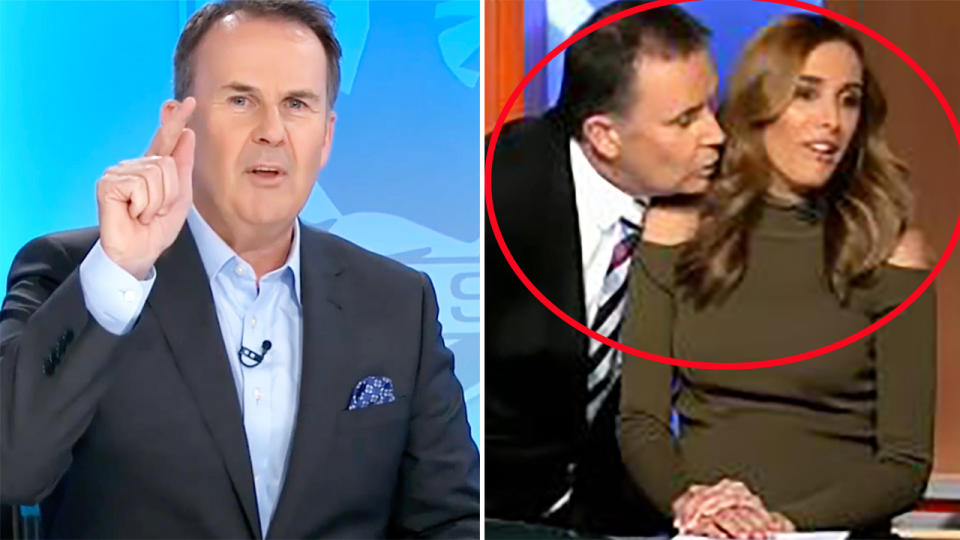 Tony Jones, pictured here being rejected after trying to kiss Bec Judd.