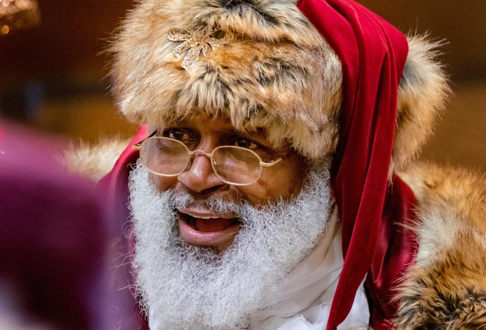 Santa Blair visits with children at First Security Bank in Oklahoma City on Saturday, Dec. 10, 2022.