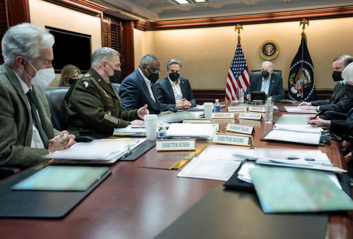 Image: US President Biden convenes a meeting of the National Security Council in Washington (White House via / Reuters)