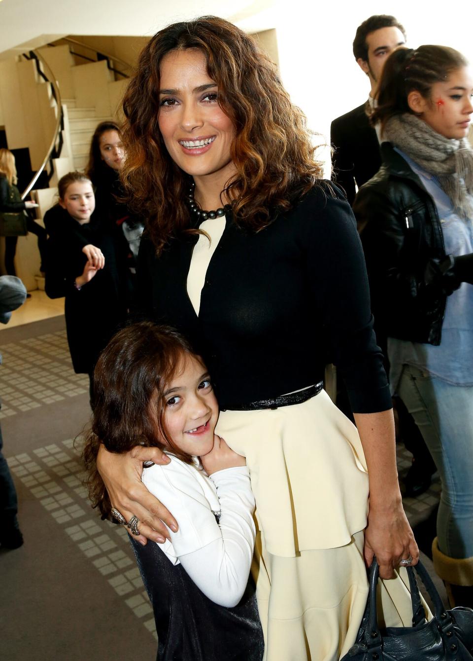 Salma Hayek and her daughter Valentina Paloma Pinault attend the "Reves d'Enfants" Arop charity event at Opera Bastille on December 15, 2013 in Paris, France