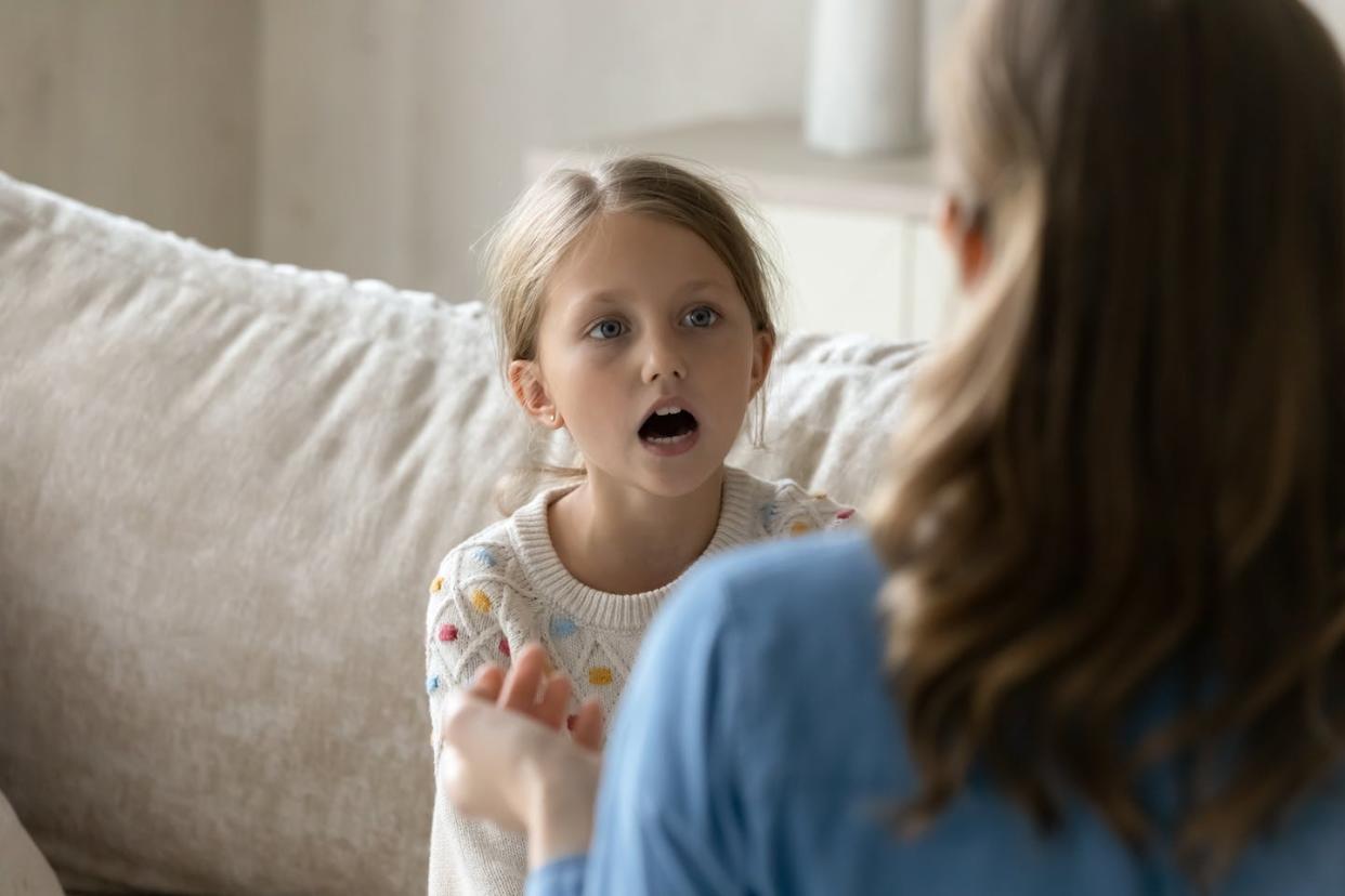 The majority of children who stutter will spontaneously recover from it without intervention, but some 20% of people do not. <a href="https://www.gettyimages.com/detail/photo/speech-therapist-helping-kid-with-pronunciation-royalty-free-image/1418536369?phrase=stutter&adppopup=true" rel="nofollow noopener" target="_blank" data-ylk="slk:fizkes/iStock via Getty Images Plus;elm:context_link;itc:0;sec:content-canvas" class="link ">fizkes/iStock via Getty Images Plus</a>