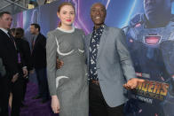 <p>Nebula meets … War Machine. (Photo: Charley Gallay/Getty Images for Disney) </p>