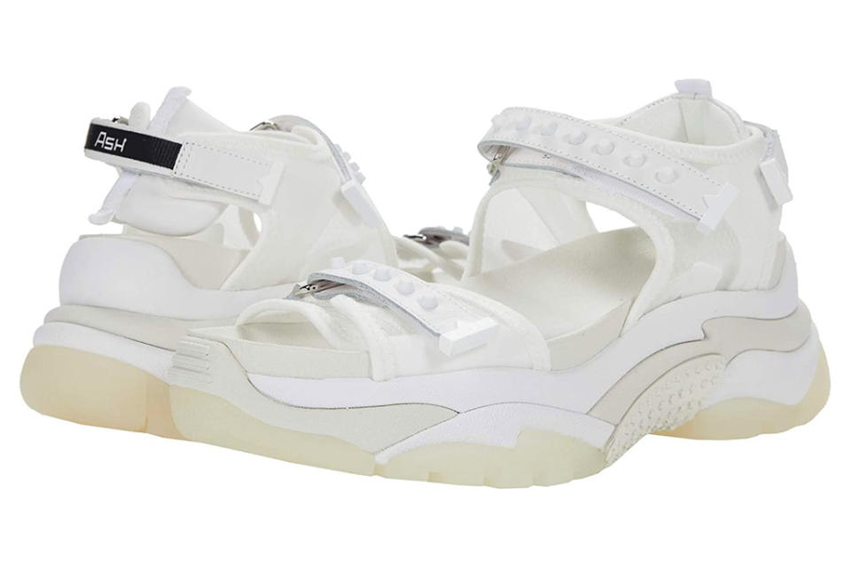 chunky sandals, white, ash