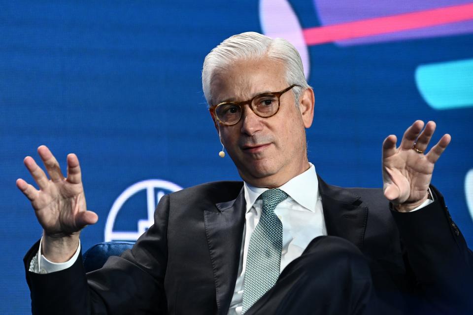 Charlie Scharf, CEO, Wells Fargo, speaks during the Milken Institute Global Conference in Beverly Hills, California on May 2, 2023. speaks during the Milken Institute Global Conference in Beverly Hills, California on May 2, 2023. (Photo by Patrick T. Fallon / AFP) (Photo by PATRICK T. FALLON/AFP via Getty Images)