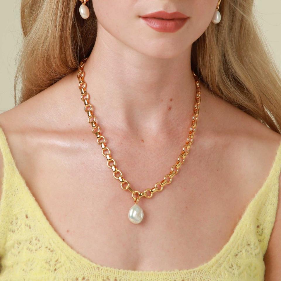 Serenity Pearl Link Chain Necklace