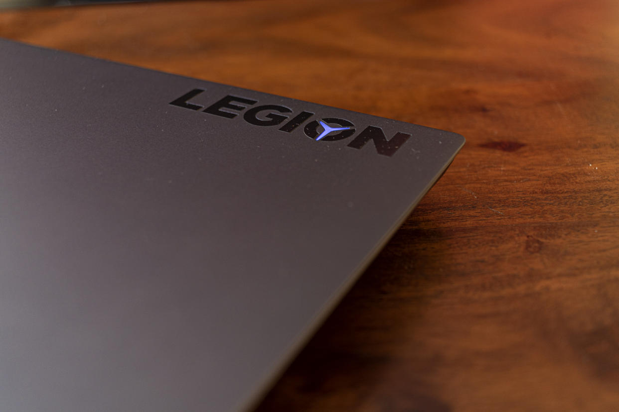 The Lenovo Legion 7i gets a neat badge on the lid, with an inset LED that you can configure
