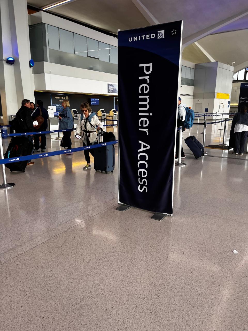 The Premier Access sign in the Newark Liberty International Airport