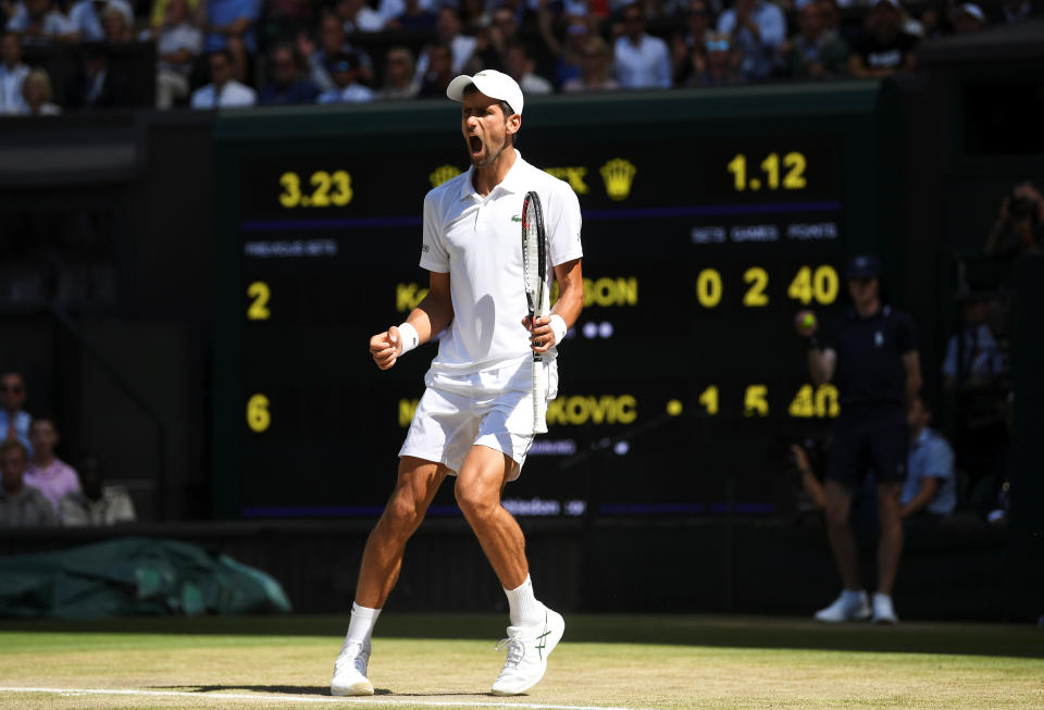 Novak Djokovic dominated Kevin Anderson en route to his 13th career Grand Slam. Neil Hall/Pool via Reuters