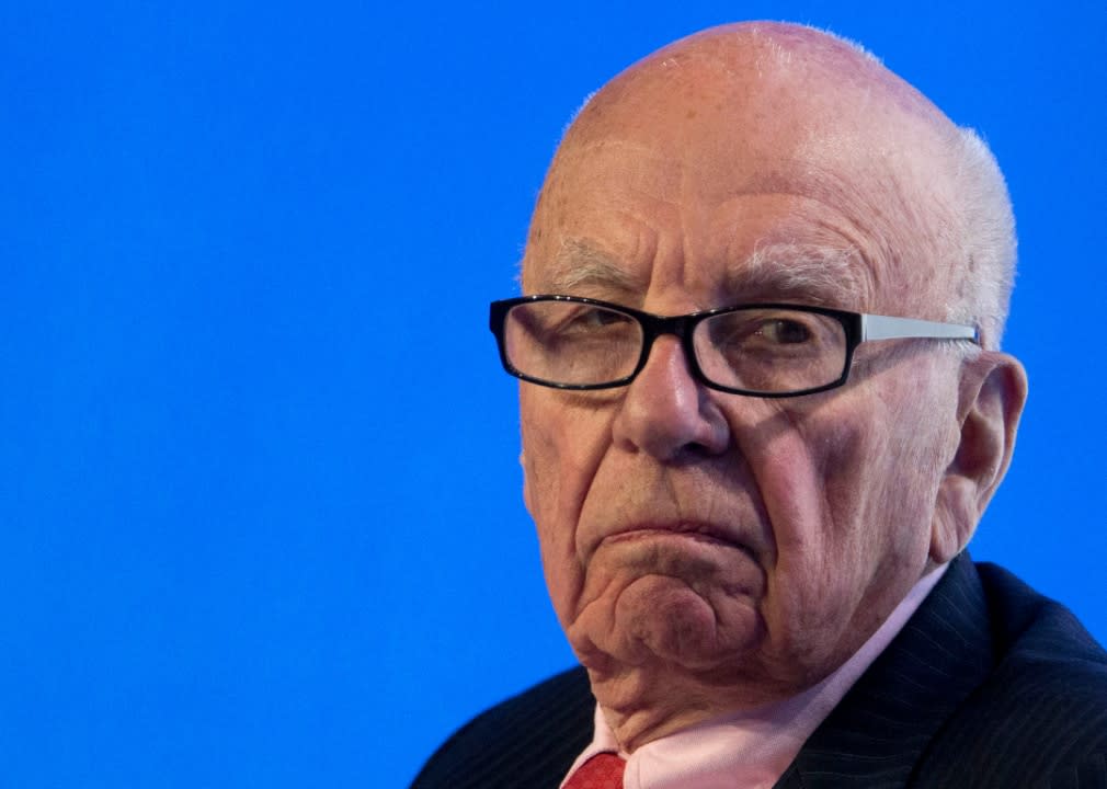 76. Rupert Murdoch & family | Net worth: $22.6 billion - Source of wealth: newspapers, TV network - Age: 90 - Country/territory: United States | Australian-born Rupert Murdoch founded the global media company News Corp in 1980. He bought and sold an array of media outlets in the 1970s, ’80s, and ’90s, and today News Corp owns the New York Post, The Times of London, Wall Street Journal publisher Dow Jones, and Fox News. He is married to his fourth wife, former supermodel Jerry Hall, the ex-wife of Rolling Stones’ frontman Mick Jagger. (Jason Reed/Getty Images)