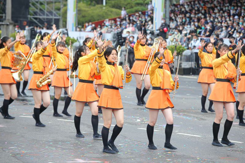 ▲ 日本京都橘高校吹奏部帶來活力滿滿演出，歡愉氣氛瞬間感染全場。（圖／記者葉政勳攝，2022.10.10）