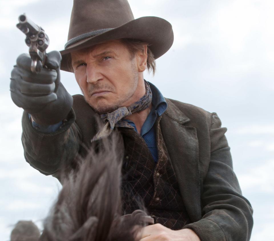 Neeson on horseback as the Irish outlaw