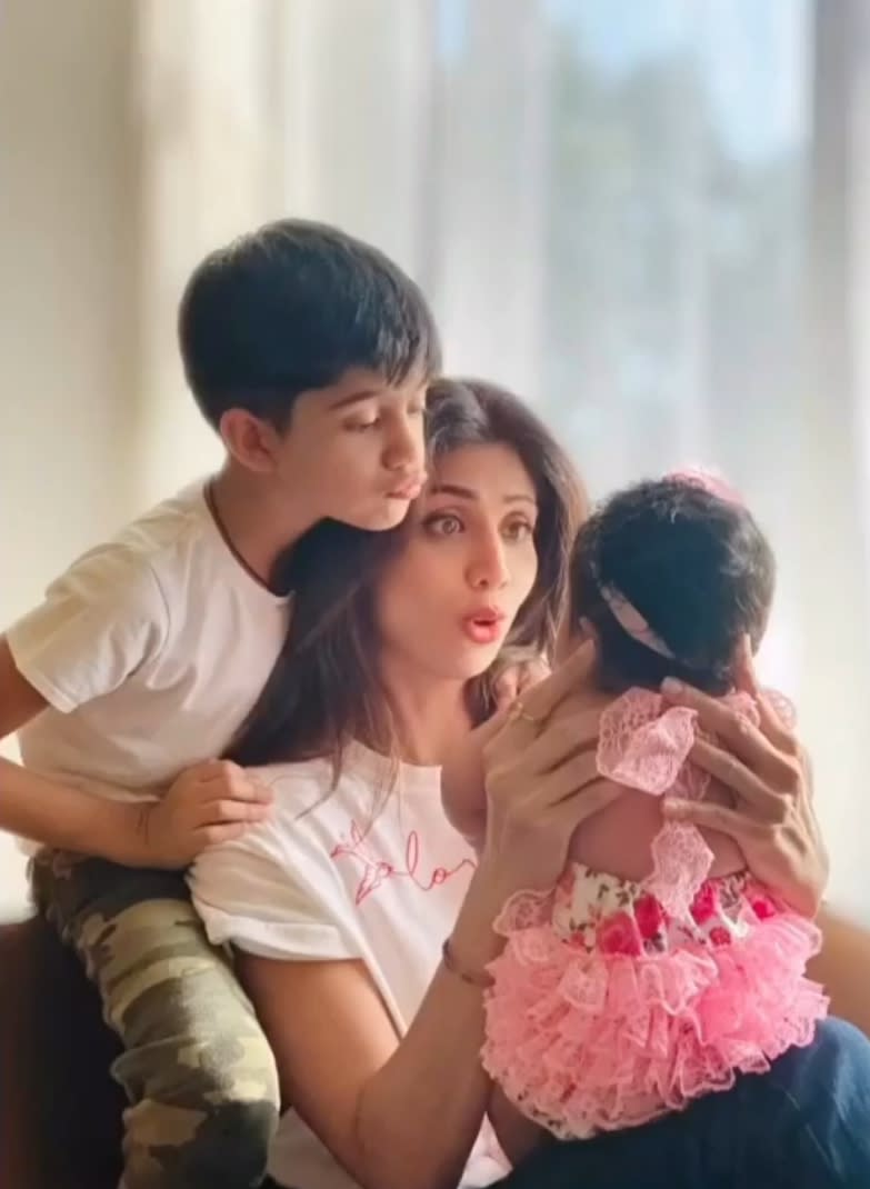 Though Shilpa has been enjoying the maternal bliss for years, Mother's Day of 2020 was her first celebration with baby Shamisha Shetty Kundra. The couple picked a unique name that beautifully matches with names of mummy as well as mashi, Shamita Shetty.