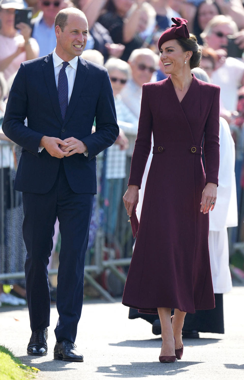The Prince and Princess of Wales attend a service to commemorate the life of Her Late Majesty Queen Elizabeth II on the first anniversary of her passing at St Davids Cathedral, St Davids, Pembrokeshire, UK, on the 8th September 2023. 08 Sep 2023 Pictured: The Prince and Princess of Wales attend a service to commemorate the life of Her Late Majesty Queen Elizabeth II on the first anniversary of her passing at St Davids Cathedral, St Davids, Pembrokeshire, UK, on the 8th September 2023. Photo credit: James Whatling / MEGA TheMegaAgency.com +1 888 505 6342 (Mega Agency TagID: MEGA1028056_002.jpg) [Photo via Mega Agency]