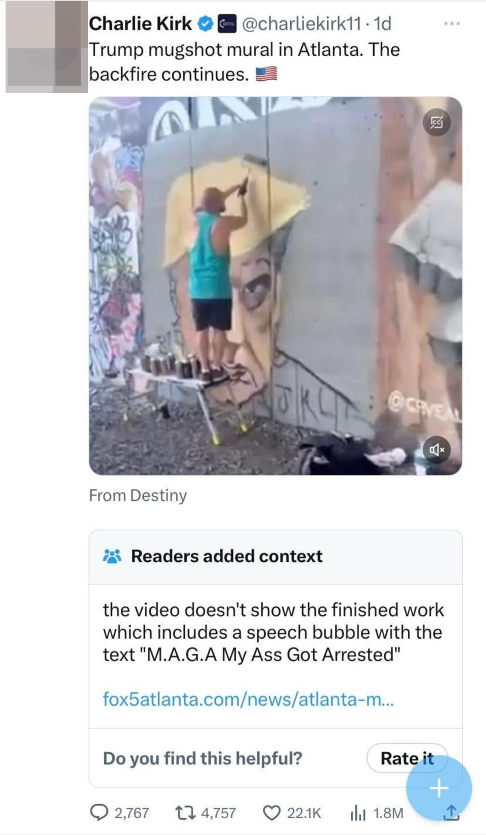 "the video doesn't show the finished work..."