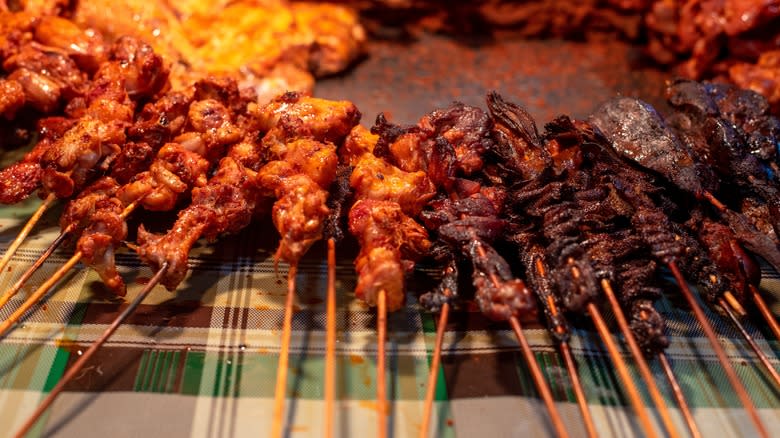 suya meat on skewers