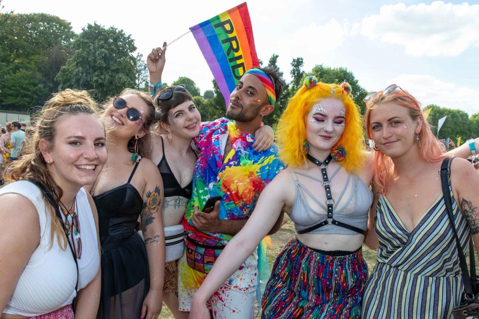 Group of party-goers have fun at Brighton & Hove Pride