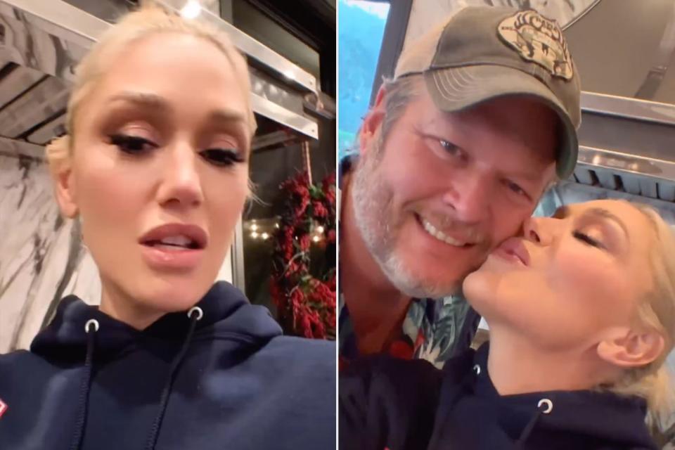 <p>Gwen Stefani/ Instagram</p> Gwen Stefani and Blake Shelton celebrate Christmas