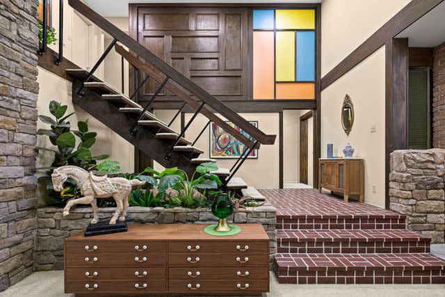 <p>Ryan Lahiff for Eklund/Gomes</p> The staircase of "The Brady Bunch" house owned by Tina Trahan