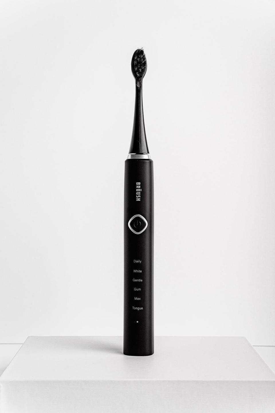 <p><a href="https://bruush.com/products/black-electric-toothbrush" rel="nofollow noopener" target="_blank" data-ylk="slk:Shop Now;elm:context_link;itc:0;sec:content-canvas" class="link ">Shop Now</a></p><p>Electric Toothbrush</p><p>bruush.com</p><p>$95.00</p>