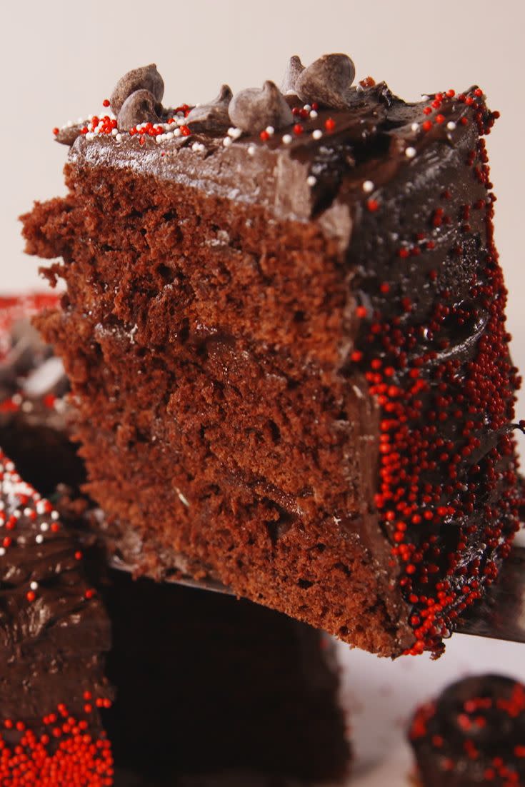 Valentine's Day Dark Chocolate Cake