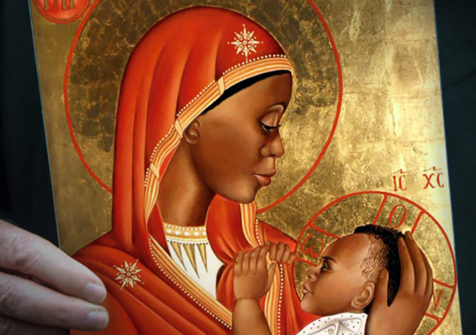 ‘Our Lady of Mercy’, portrayed as an African heritage woman, with the child Jesus (The Catholic Bishops' Conference of England and Wales)