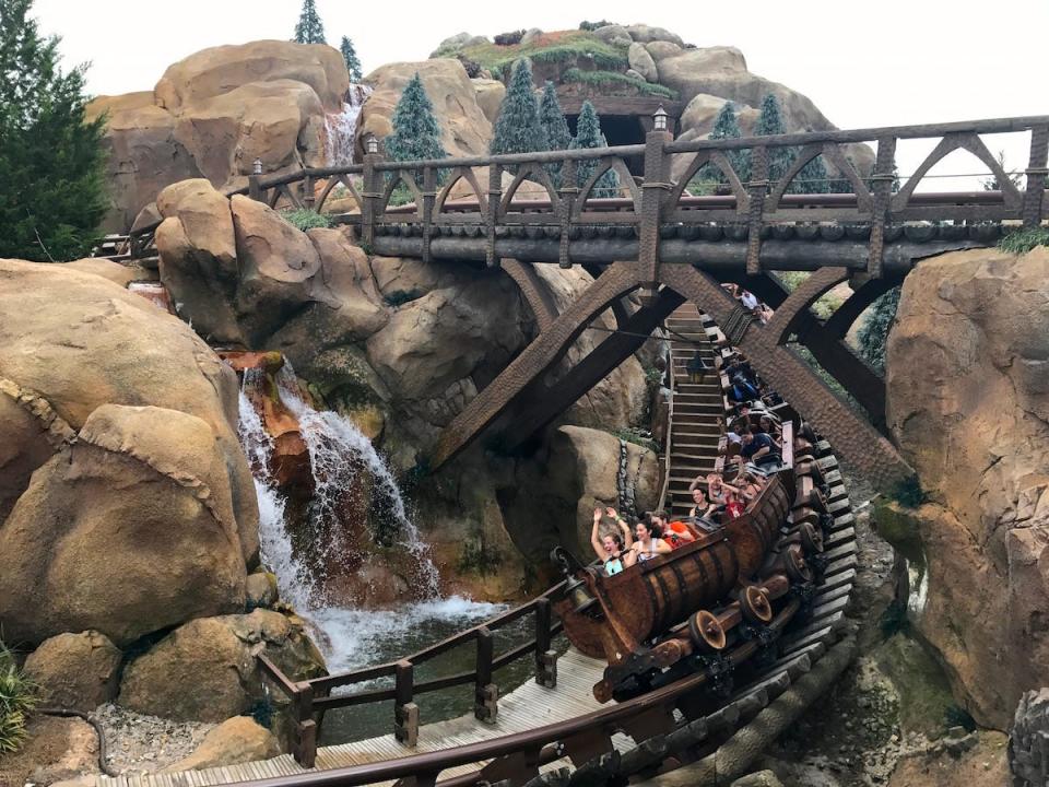 Seven Dwarves Mine Train roller coaster Disney World Magic Kingdom.JPG
