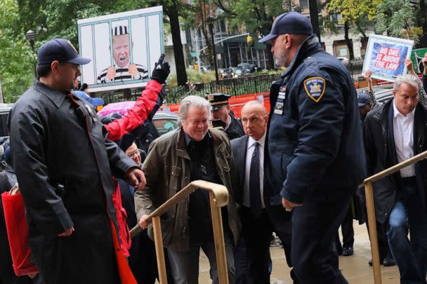 PHOTO: Steve Bannon, former adviser to President Donald Trump, arrives for a court appearance at NYS Supreme Court on Oct. 4, 2022, in New York City. (Michael M. Santiago/Getty Images)