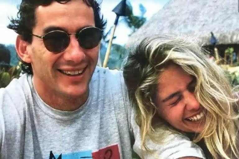 Ayrton Senna y Adriane Galisteu, en una imagen posteada por la presentadora de TV en su cuenta de Instagram