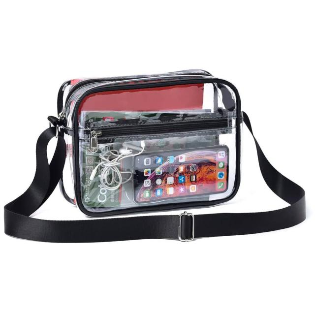 Juoxeepy Clear Bag Stadium Approved Clear Purse Concert Stadium Clear  Crossbody Bag PVC Clear Shoulder Bag