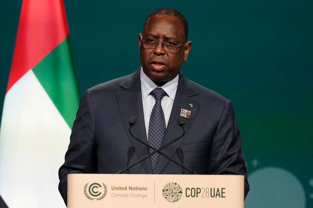 Senegalese President Macky Sall (pictured) postponed presidential elections scheduled for Feb. 25, citing allegations of corruption in election-related cases. (AP Photo/Rafiq Maqbool, File)