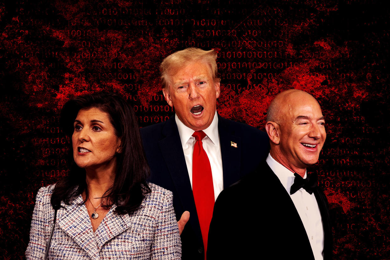 Nikki Haley; Donald Trump; Jeff Bezos Photo illustration by Salon/Getty Images