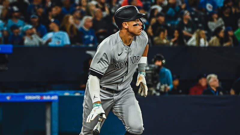 賈吉（Aaron Judge）單場雙響砲！近3場比賽敲4轟。（圖／翻攝自洋基推特）