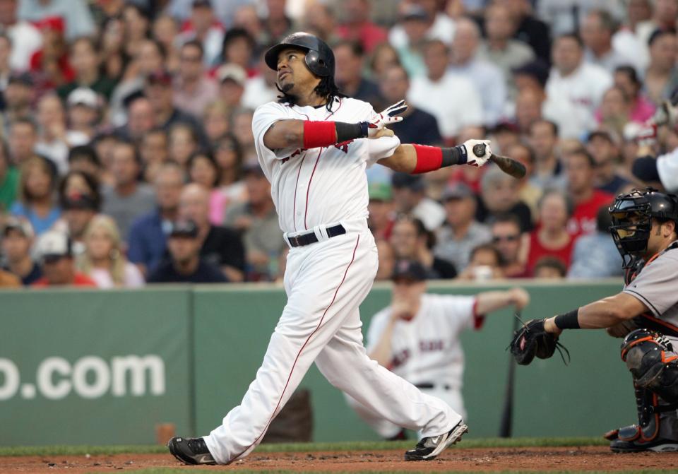 波士頓紅襪Manny Ramirez。（Photo by Elsa/Getty Images）
