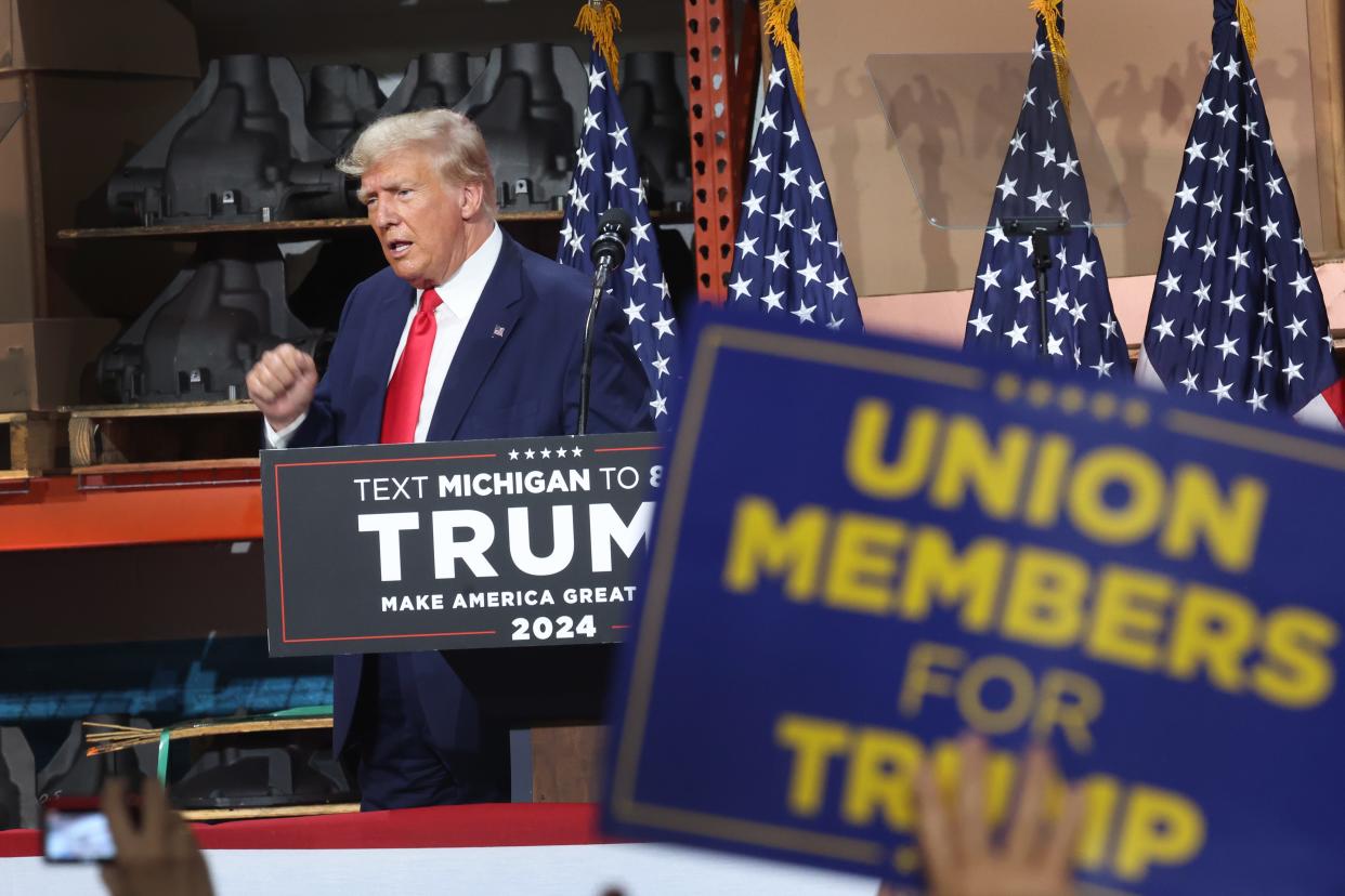 Donald Trump during a September appearance in Michigan