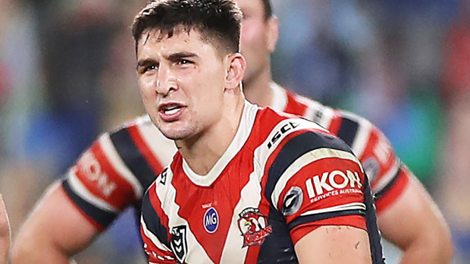 Sydney Roosters player Victor Radley has been banned for two matches by the NRL for his involvement in and failure to report a scuffle in Byron Bay late last year. (Photo by Mark Kolbe/Getty Images)