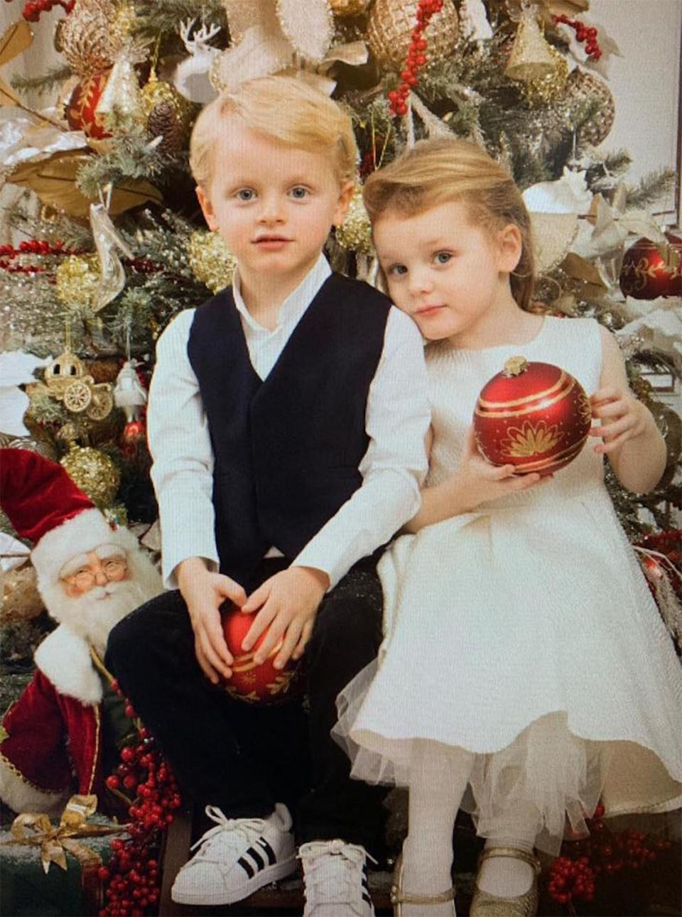 Monaco Twins Jacques and Gabriella Star in Christmas Portrait