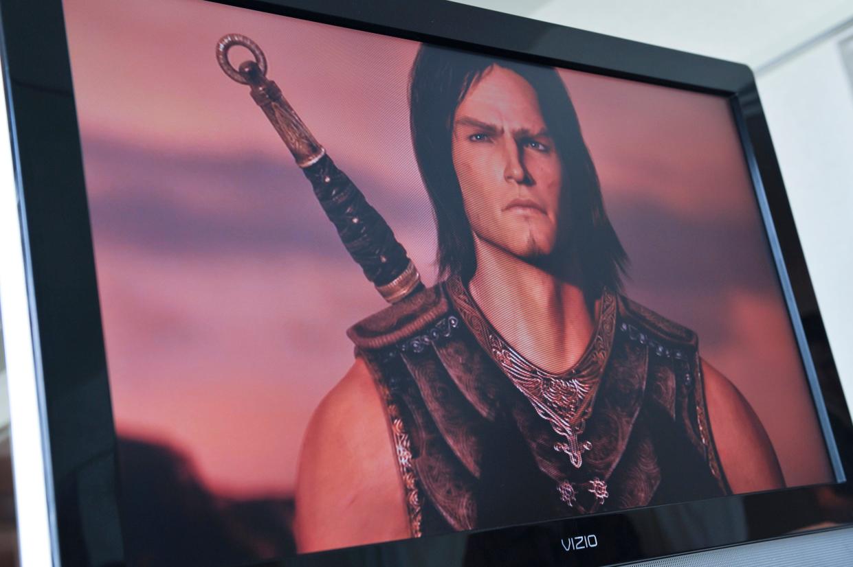 Screenshot of the "Prince of Persia: The Forgotten Sands" at  the gifting suite hosted by Ubisoft to promote the launch of the video game.