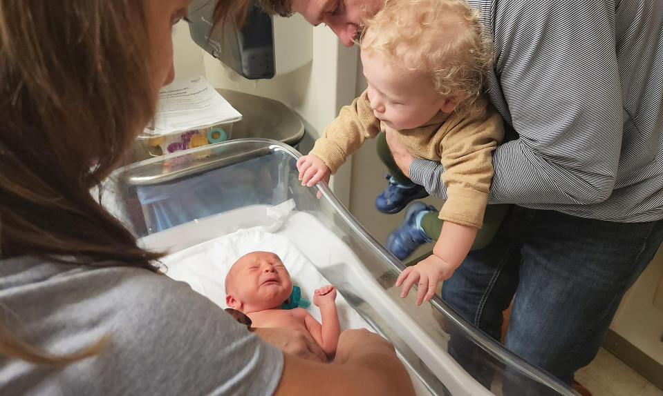 Big brother Telden felt very unsure about his new brother Stetson. For weeks, Telden ignored mom, Chelsea Jovanovich. (Courtesy Chelsea Jovanovich)