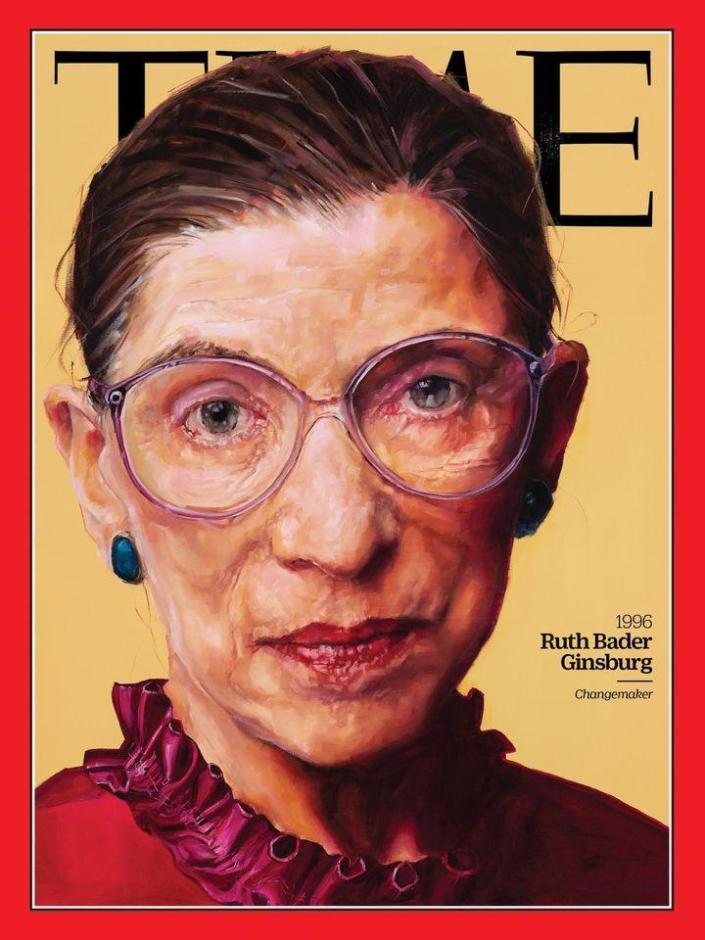 金斯伯格曾獲選《時代》雜誌年度女性，並登上雜誌封面。（翻攝自臉書@RBGmovie）