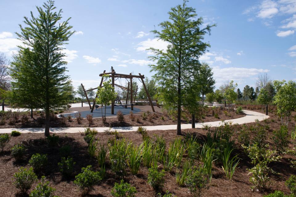 Bruce Beach Park in downtown Pensacola is just days away from opening to visitors. On Tuesday, April 23, 2024. Mayor D.C. Reeves announce the grand opening of the new waterfront park on Saturday, April 27, 2024.