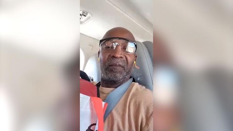 PHOTO: Frantzy Saintelus, 56, took a helicopter to the Dominican Republic on March 26 before flying home to the U.S. (Alex Saintelus)