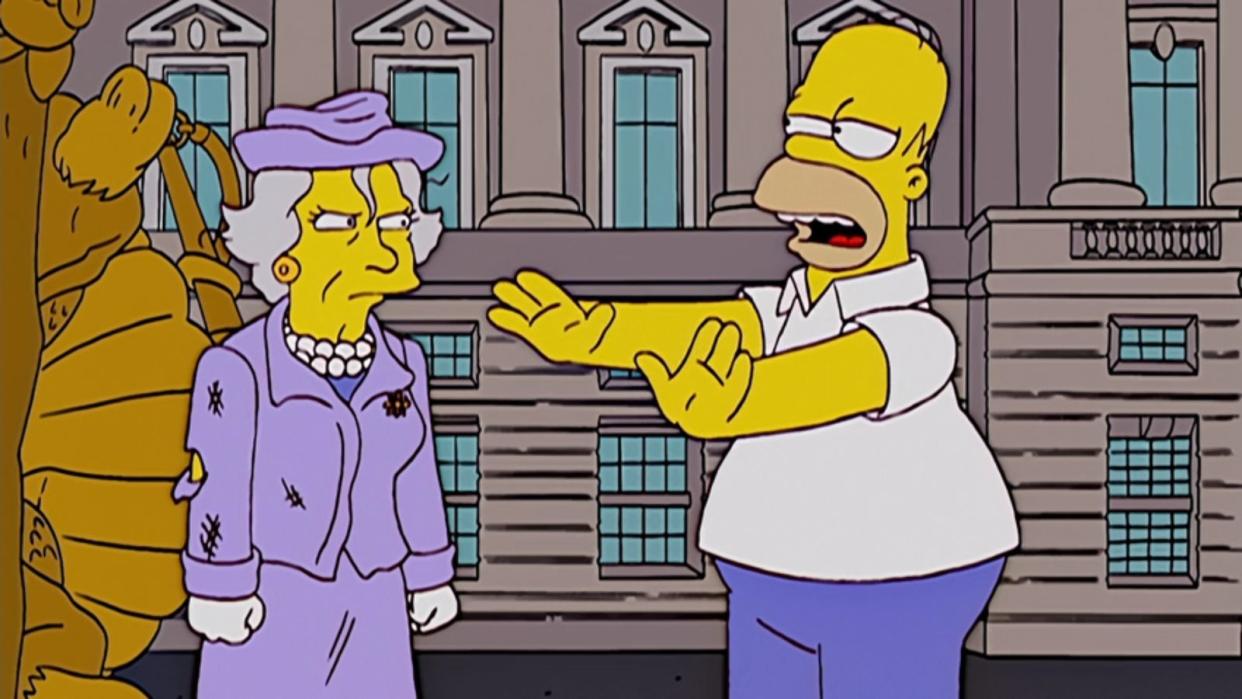 Seit dem Tod der Queen kursieren im Internet Videos, die zeigen sollen, dass in der Serie "Simpsons" das Todesdatum der Monarchin vorhergesagt wurde. Ein Faktencheck widerlegt nun diese Theorie. (Bild: 20th Century Fox / Disney+)