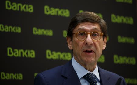 Spain's Bankia Chairman Jose Ignacio Goirigolzarri gestures during a news conference at bank's headquarters in Madrid, Spain June 27, 2017. REUTERS/Sergio Perez