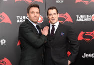 <p>Ben Affleck and Henry Cavill attend "Batman V Superman: Dawn Of Justice" New York premiere at Radio City Music Hall on March 20, 2016 in New York City. (Photo by Kevin Mazur/Getty Images)</p> 