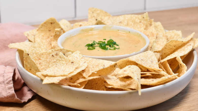 smoky queso dip in bowl