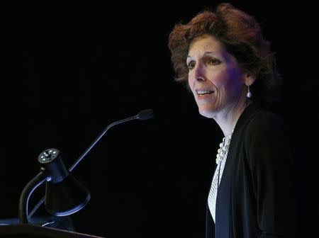 Cleveland Federal Reserve President and CEO Loretta Mester gives her keynote address at the 2014 Financial Stability Conference in Washington December 5, 2014. REUTERS/Gary Cameron