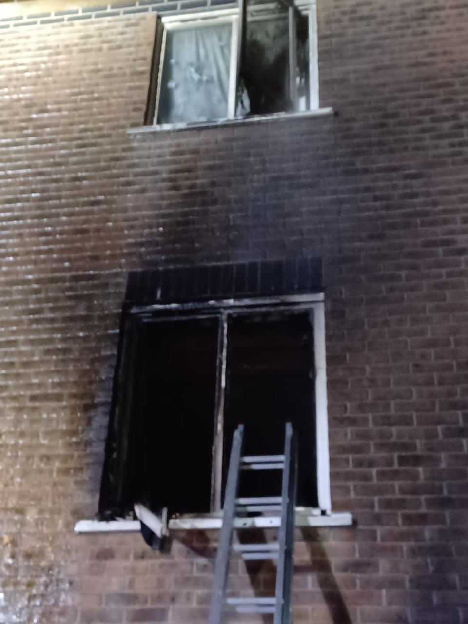 A house damaged by an e-bike fire